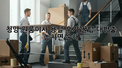 청양 원룸이사 용달 후기📦 꿀팁 대방출! 놓치면 손해🤫
